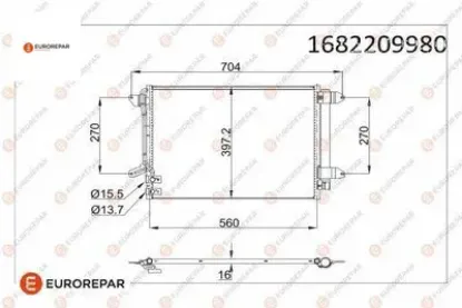 Erp klıma radyatoru beetle jetta ıv 1.2 tsı 1.4 tsı 1.6 tdı 2.0 tsı 11- eurorepar  resmi