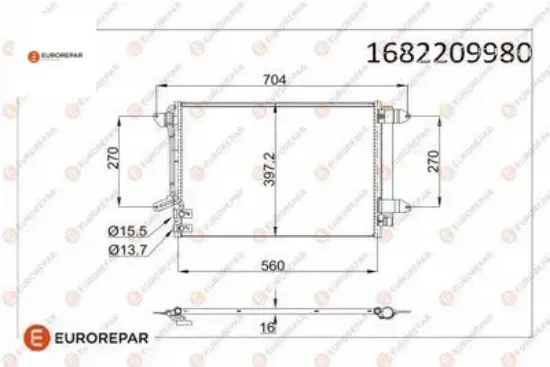 Erp klıma radyatoru beetle jetta ıv 1.2 tsı 1.4 tsı 1.6 tdı 2.0 tsı 11- eurorepar  resmi
