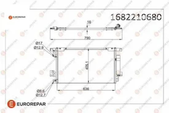 Erp klıma rad. C4 c-crooser 2.4 16v 08- 4007 4008  381700 eurorepar  resmi