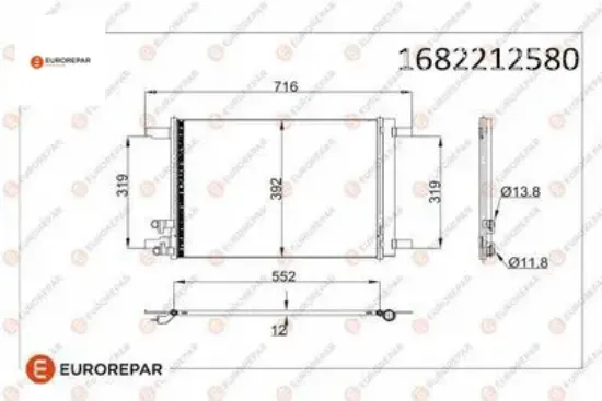 Erp klima radyatörü vw passat b8 golf vııı caddy v polo vı audı a1 sportback eurorepar  resmi