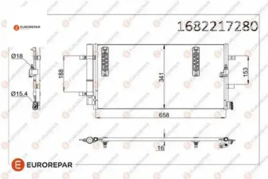 Erp klima radyatörü audı a6 (4g2) a4 (8k2) a5 (8f7) q5 (8rb) a7 (4ga,4gf) eurorepar  resmi