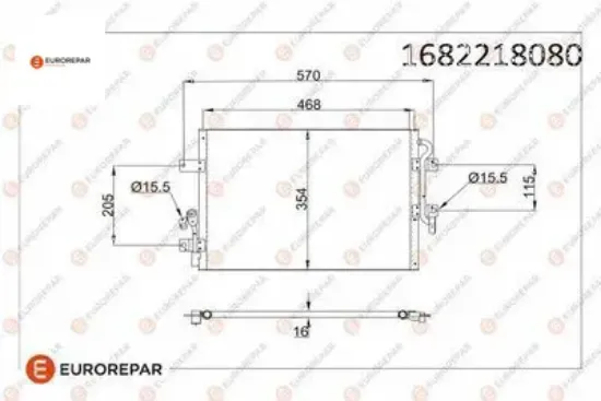 Erp klıma radyatoru (448x355x16) albea 1.2 1.4 1.6 16v 96-09 eurorepar  resmi