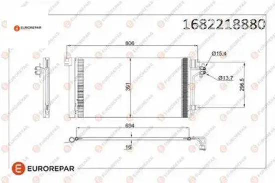 Erp klima radyatörü vw transporter v (7ha,7hh,7ea,7eh) multıvan v (7hm,7hn) eurorepar  resmi