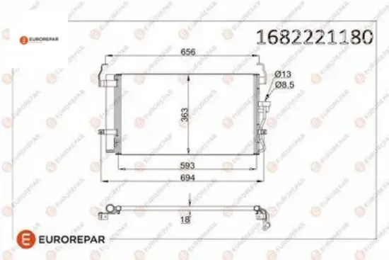 Erp klima radyatörü hyundaı coupe ıı (gk) elantra ııı (xd) tıburon coupe eurorepar  resmi