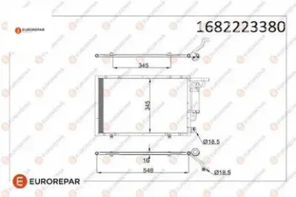 Erp klıma radyatoru (528 x 345×16) courıer 1.5tdcı 14-  kıa 1.2 vtı 16- eurorepar  resmi