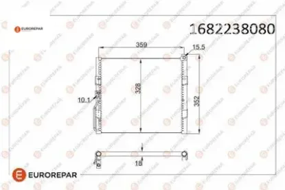 Erp klima radyatörü honda cıvıc vı (ma,mb) v (ej) crx ııı (eh,eg) eurorepar  resmi