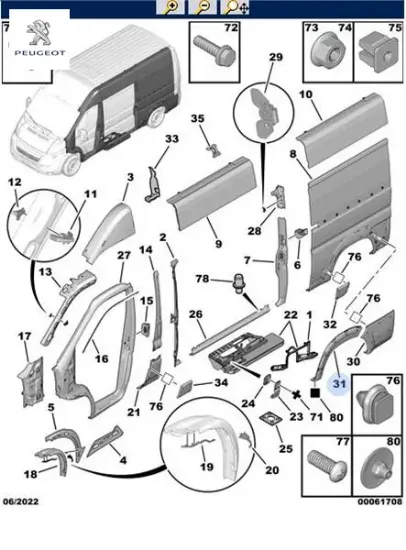 Sol arka çamurluk dodik siyah boxer 3 peugeot  resmi