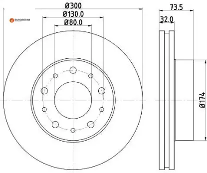 Erp fren dısk  boxer ııı (tek) eurorepar 1612435480/ 4249.A6/ 4249.37/  resmi