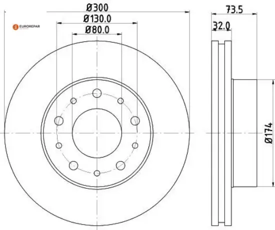 Erp fren dısk  boxer ııı (tek) eurorepar 1612435480/ 4249.A6/ 4249.37/  resmi