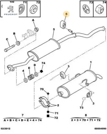Susturucu tasıyıcısı peugeot  resmi