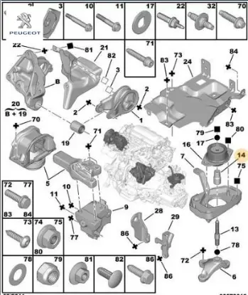 Motor takoz tutucu peugeot  resmi