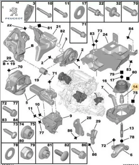 Motor takoz tutucu peugeot  resmi