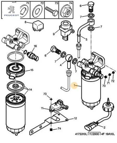 Mazot filtre elemanı (bos boxer peugeot 1901.58 resmi
