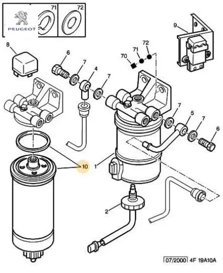 Mazot filtresi boxer-ducato 2,5d/t/ted/1906.60 peugeot 1906.60 resmi