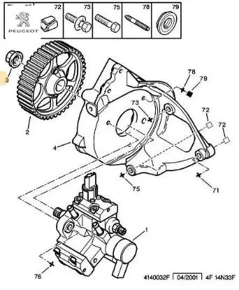 Somun peugeot 3m5q9d390ab/  resmi