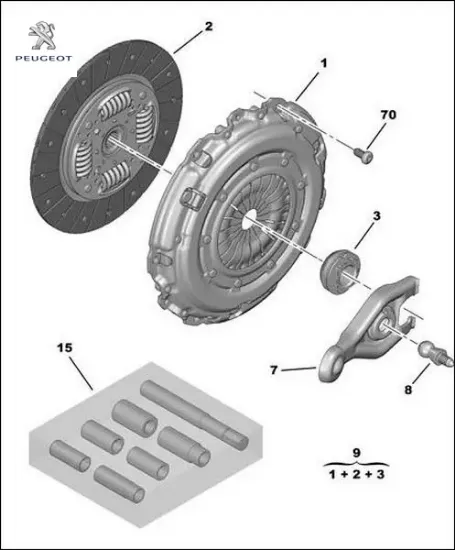 Debriyaj baskısı plaka 406-607-c8 2.2 16v benzinli peugeot 2052.J1 resmi