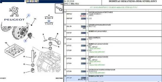 Debriyaj baskısı plaka 306-406 peugeot  resmi
