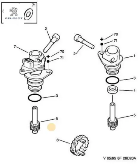 Kilometre sonsuz dişlisi 19diş 206-partner peugeot  resmi