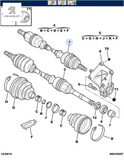 Sol aks peugeot  resmi