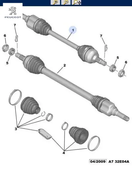 Aks komple sol 207 peugeot  resmi