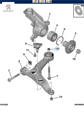 Fren somunu peugeot 1440435980/ 1350767080 resmi