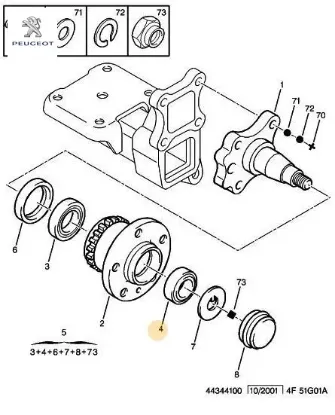 Arka porya dış rulmanı boxer 1,0-1,4 peugeot  resmi