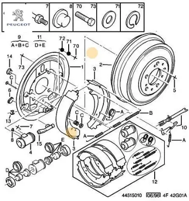 Arka fren balata pabuç.   Boxer-ducato 14q 94-02 peugeot gs8545 resmi