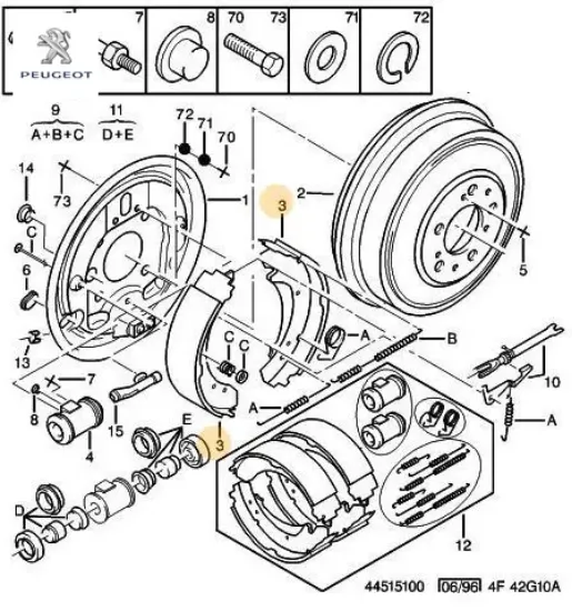 Arka fren balata tk.  Boxer 1800-2800 peugeot  resmi