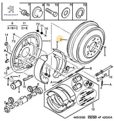 Arka fren kampanası      boxer 1.8. Peugeot  resmi
