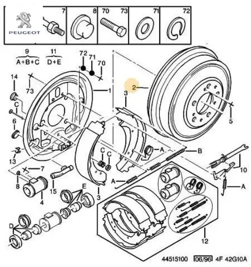 Arka fren kampanası      boxer 1.8. Peugeot  resmi