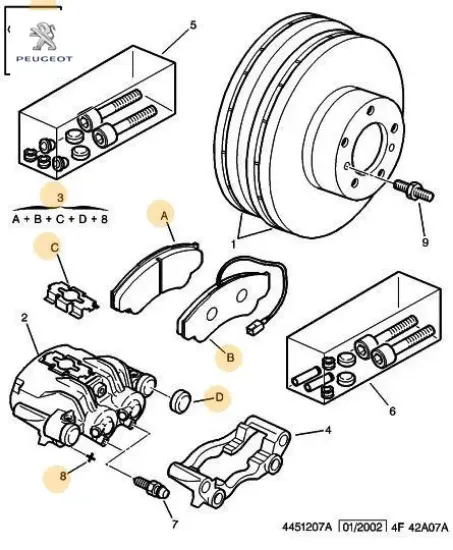 Ön fren balatası boxer-ducato 2.0/2.2/2.8hdı peugeot 425242/ 598568 resmi