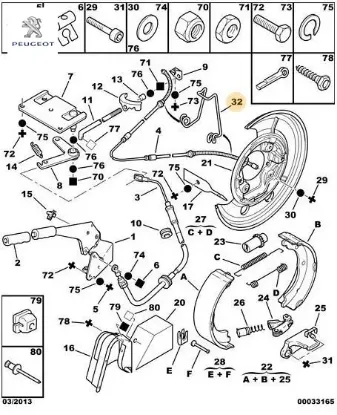 El fren teli tutucu sekma peugeot  resmi