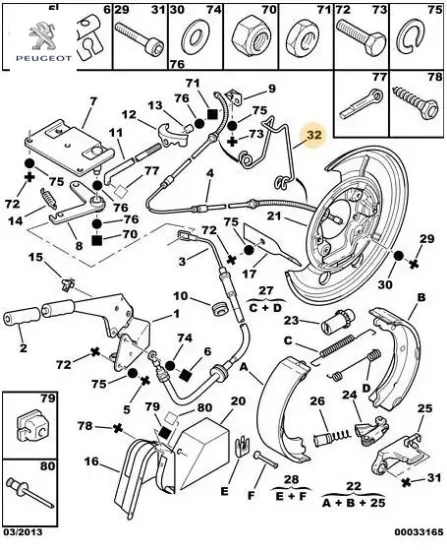 El fren teli tutucu sekma peugeot  resmi