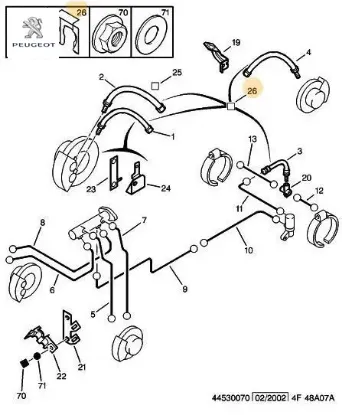 Fren boru bağlantı aparat peugeot  resmi