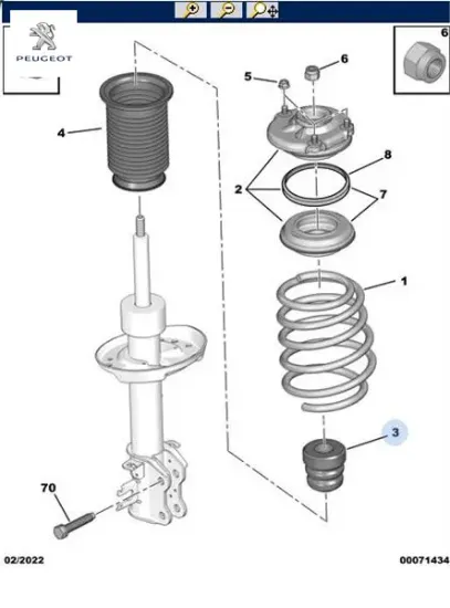Amortısor koruk ust lastıği peugeot  resmi