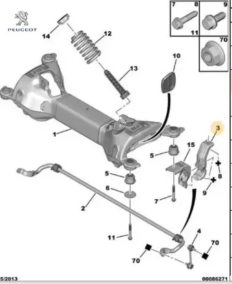 Viraj demir bağlantı ayak peugeot  resmi