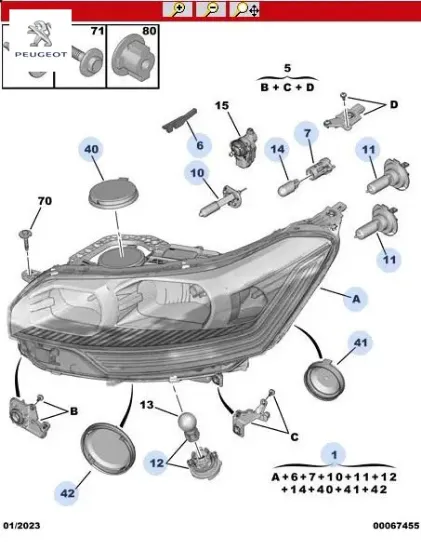Komple far peugeot  resmi