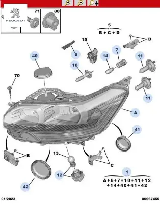 Komple far peugeot  resmi