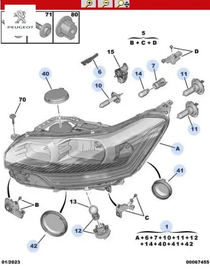 Komple far peugeot  resmi