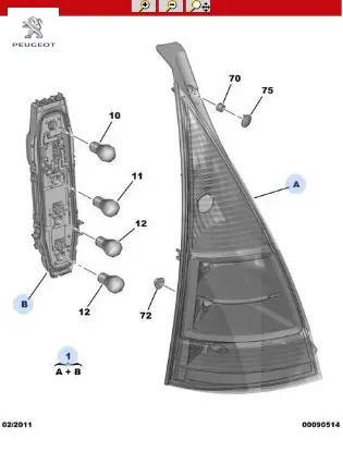 Stop sağ         c3 ıı 1.4 2006 peugeot 6351.X5 resmi