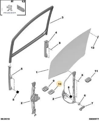 Cam açma düğmesi sağ  bıpper-nemo peugeot  resmi