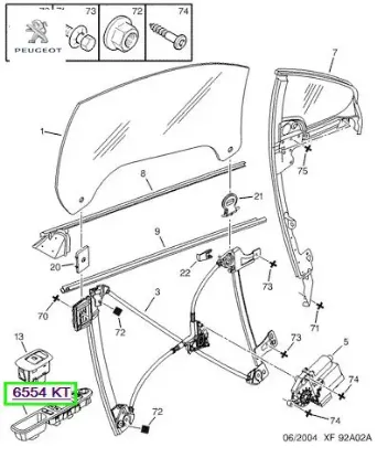 Cam kumanda düğmeleri sol  307 peugeot  resmi