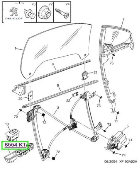 Cam kumanda düğmeleri sol  307 peugeot  resmi
