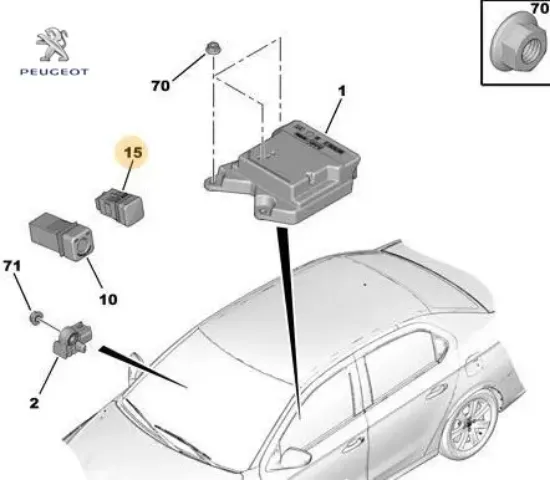 Ön gögüs düğme kapağı peugeot  resmi