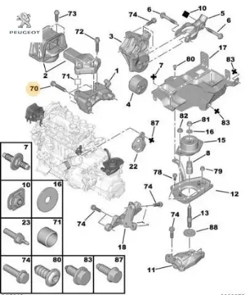 Motor kulak bağlan vidası peugeot  resmi