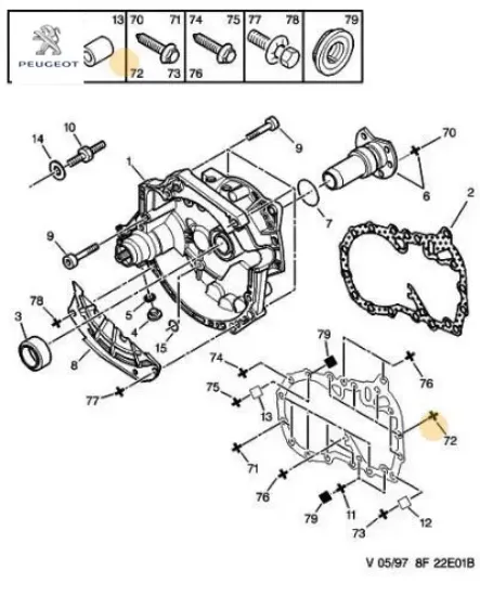 Bağlantı vidası peugeot  resmi