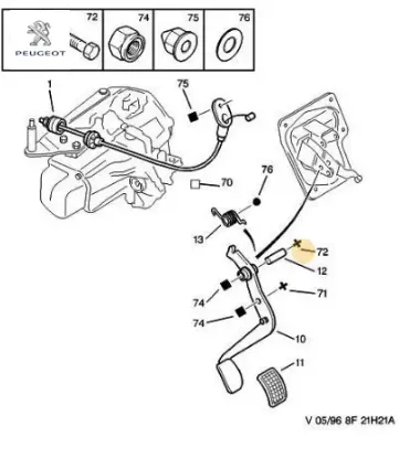 6 köşe başlı met cıvata  8x125-50 peugeot  resmi