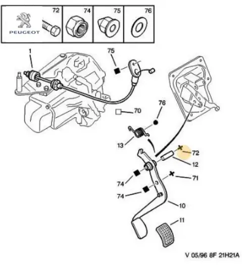 6 köşe başlı met cıvata  8x125-50 peugeot  resmi