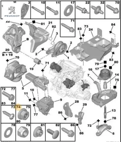 Bağlantı somunu peugeot  resmi