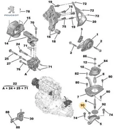 Somun peugeot 7m5q6d346ae/  resmi